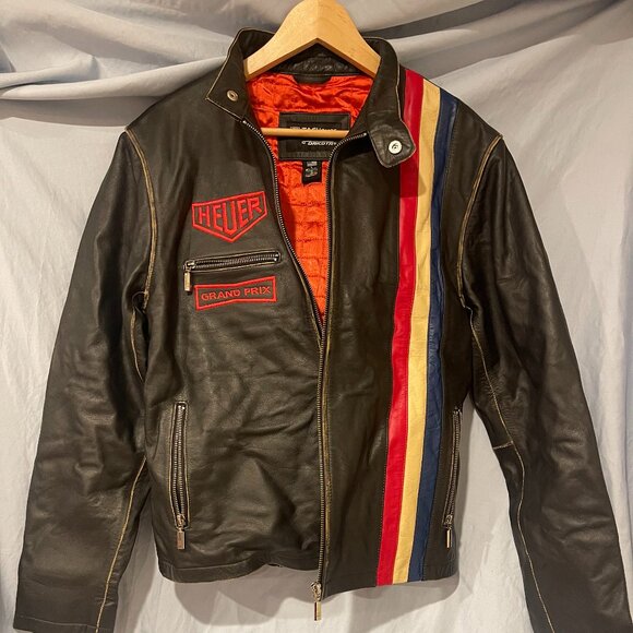 Tag Heuer Leather Motorcycle Jacket - Men's Large - NWOT, never worn